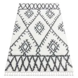 Carpet UNION 3481 Zigzag cream / grey Fringe Berber Moroccan shaggy
