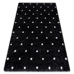 Carpet FLUFFY 2370 shaggy dots - anthracite / white