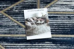 Dywan DE LUXE nowoczesny 462 Geometryczny - Strukturalny granatowy / złoty