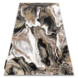 Modern DE LUXE carpet 622 Abstraction - structural cream / gold