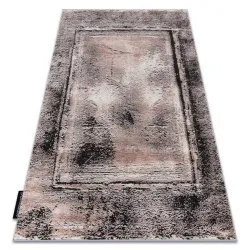 Modern DE LUXE carpet 634 Frame vintage - structural grey / pink