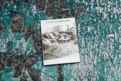 Dywan DE LUXE nowoczesny 2079 Vintage przecierany - Strukturalny zielony / antracyt