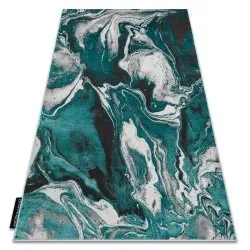 Modern DE LUXE carpet 622 Abstraction - structural green / anthracite