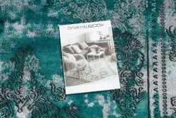 Dywan DE LUXE nowoczesny 6827 Abstrakcja, vintage - Strukturalny zielony / szary