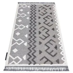 Carpet MAROC P659 Aztec, Ethnic grey Fringe Berber Moroccan shaggy