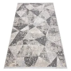 Modern carpet REBEC fringe 51192A - two levels of fleece cream / grey