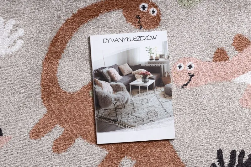 Dywan FUN Dino dla dzieci, dinozaury beż