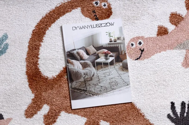 Dywan FUN Dino dla dzieci, dinozaury krem