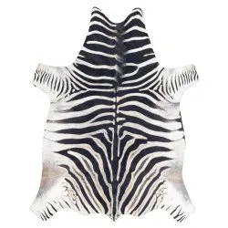 Carpet Artificial Cowhide, Zebra G5128-1 white black Leather