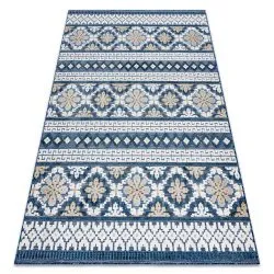 Carpet Structural BOTANIC 65252 Boho, flat woven on the balcony, terrace - navy blue