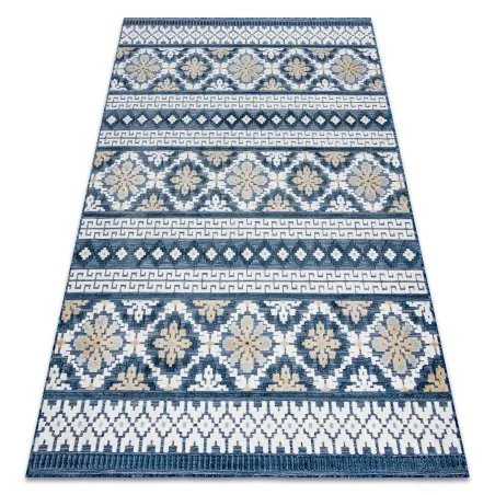 Dywan Strukturalny BOTANIC 65252 Boho płasko tkany, na balkon, taras - granat