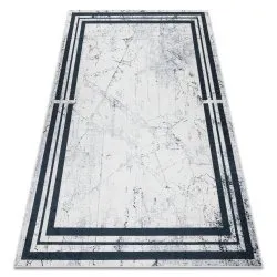 ANDRE 1023 washing carpet Frame marble anti-slip - black / white 