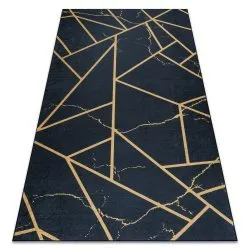 ANDRE 1222 washing carpet Marble, geometric anti-slip - black