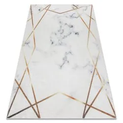ANDRE 1220 washing carpet Marble, geometric anti-slip - white