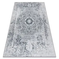 ANDRE 1072 washing carpet Rosette, vintage anti-slip - white / black