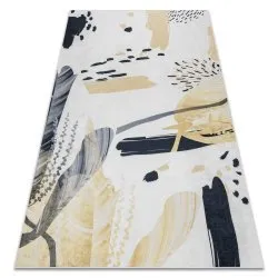 ANDRE 1097 washing carpet Abstraction anti-slip - white / yellow