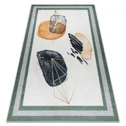 ANDRE 1088 washing carpet Abstraction, frame anti-slip - white / green