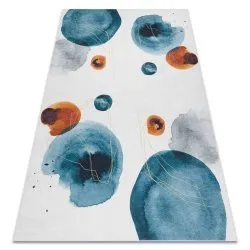 ANDRE 1112 washing carpet Abstraction anti-slip - white / blue
