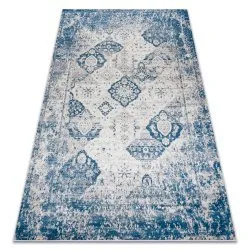 ANDRE 1819C washing carpet Rosette, vintage anti-slip - beige / blue