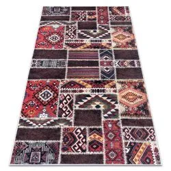 ANDRE 2305 washing carpet Oriental patchwork anti-slip - claret / brown 