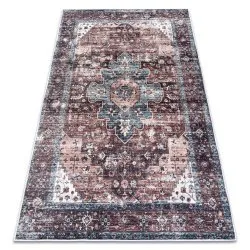 ANDRE 1826 washing carpet Ornament, vintage anti-slip - brown / blue