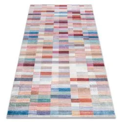 ANDRE 2295 washing carpet Stripes anti-slip - pink / blue