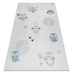 BAMBINO 1161 washing carpet Owls for children anti-slip - grey