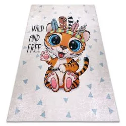 BAMBINO 1960 washing carpet Tiger, Indian for children anti-slip - white