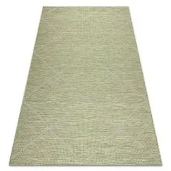 Carpet SISAL PATIO 3075 diamonds Flat woven green / beige