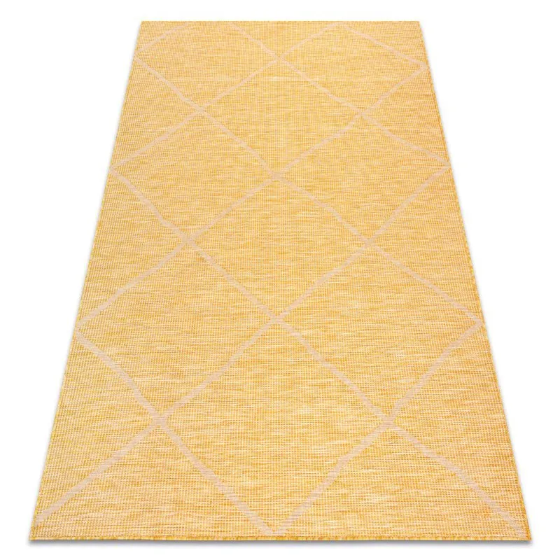 Dywan SZNURKOWY SIZAL płaskotkany PATIO 3075 romby żółty / beż