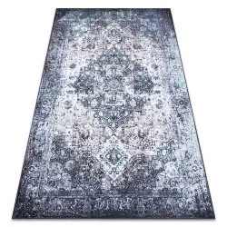 ANTIKA carpet ancret washedstone, modern ornament, washable - grey