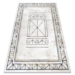 ANTIKA 125 tek rug, modern frame, Greek washable - beige / grey 