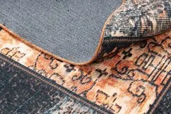 Dywan ANTIKA ancient chocolate, koło nowoczesny patchwork, grecki do prania - czarny / terakota