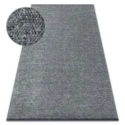 Carpet FLORENCE 24021 One-colour, glamour, flat woven, fringes - grey