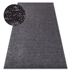 Carpet FLORENCE 24021 One-colour, glamour, flat woven, fringes - anthracite