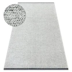 Carpet FLORENCE 24021 One-colour, glamour, flat woven, fringes - cream