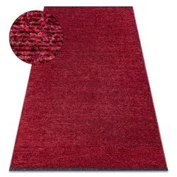 Carpet FLORENCE 24021 One-colour, glamour, flat woven, fringes - red