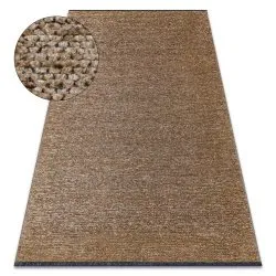 Carpet FLORENCE 24021 One-colour, glamour, flat woven, fringes - dark beige
