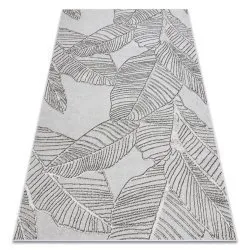Carpet LIRA E1482 Leaves , structural, modern, glamour - grey
