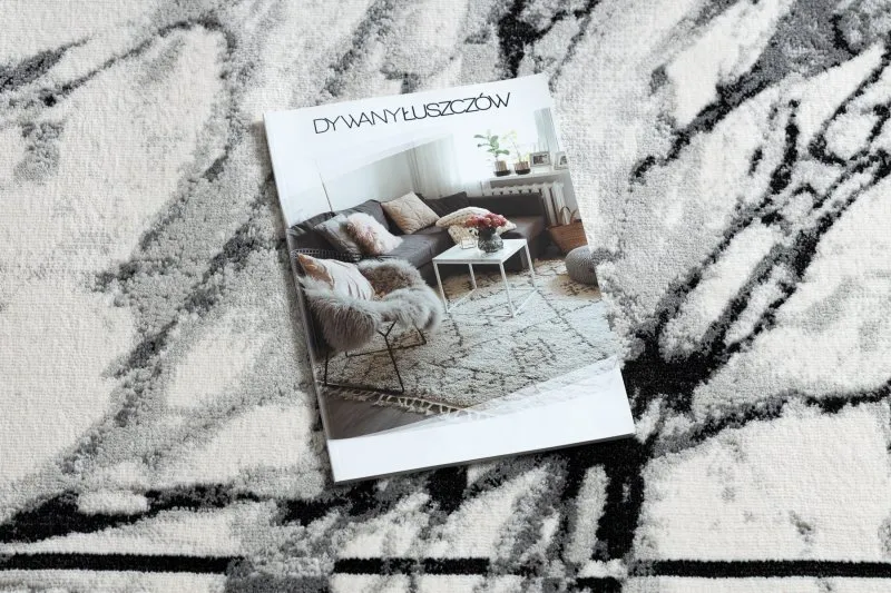 Dywan TULS nowoczesny, strukturalny, frędzle 51210 Marmur antracyt