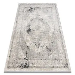 Modern carpet TULS structural, fringe 51321 Vintage, frame rosette beige / grey 
