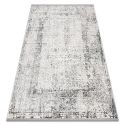 Modern carpet TULS structural, fringe 51324 Vintage, frame ivory / grey 