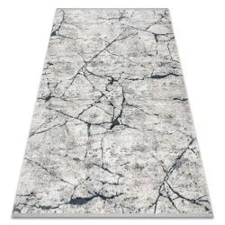 Modern carpet TULS structural, fringe 51320 Marble ivory / blue