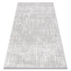 Modern carpet TULS structural, fringe 51325 melange ivory / grey 