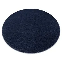 Carpet SOFTY circle plain, one colour dark blue