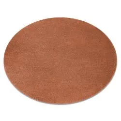 Carpet SOFTY circle plain, one colour terracotta