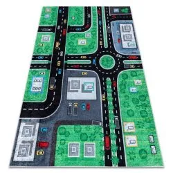 JUNIOR 52052.802 washing carpet City, streets for children anti-slip - green / black