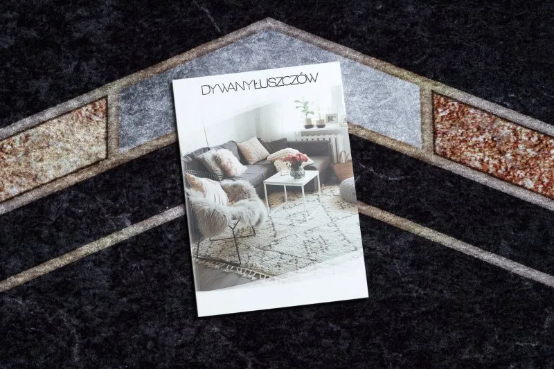 Dywan do prania MIRO 52025.802 Marmur, geometryczny antypoślizgowy - czarny