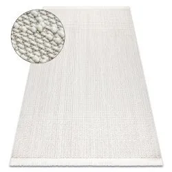 Carpet NANO EM52A Diamonds, loop, flat woven white