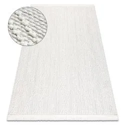 Carpet NANO EN14A Diamonds, loop, flat woven white